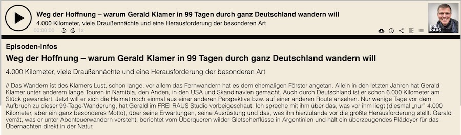 Podcast cover Frei Raus mit Gerald Klamer über seinen Weg der Hoffnung