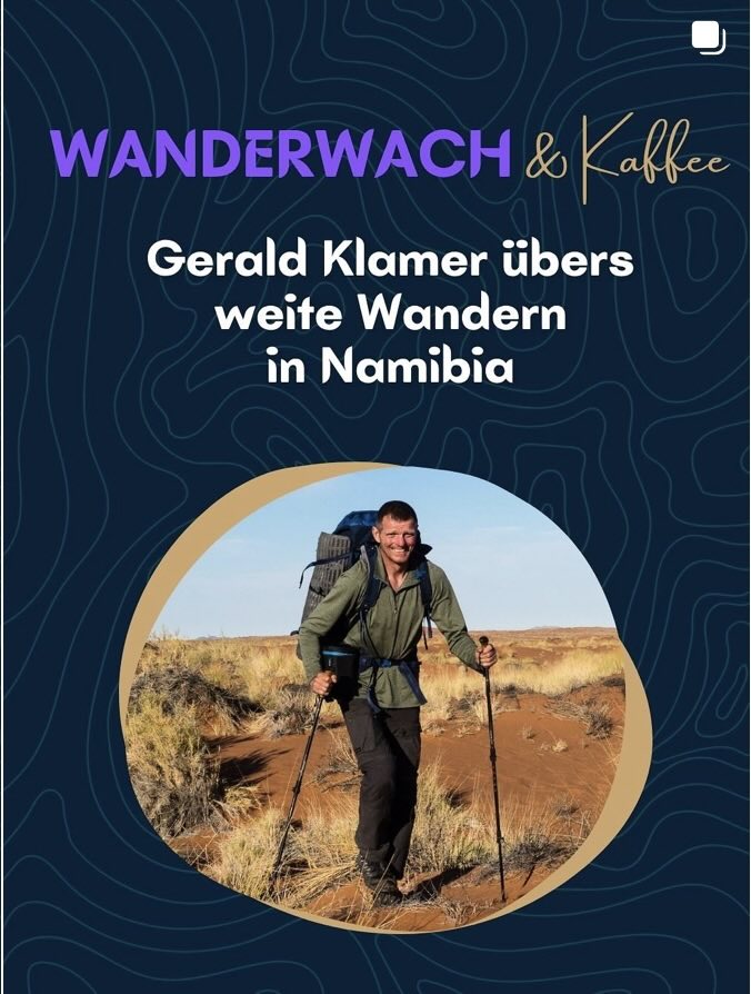 Cover des Podcasts Wanderwach & Kaffee "Gerald Klamer übers weite Wandern in Namibia"