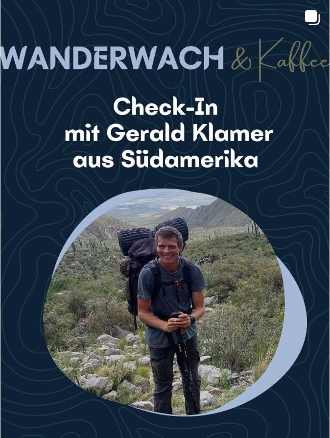 Cover des Podcasts Wanderwach & Kaffee "Check-In mit Gerald Klamer aus Südamerika"